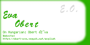 eva obert business card